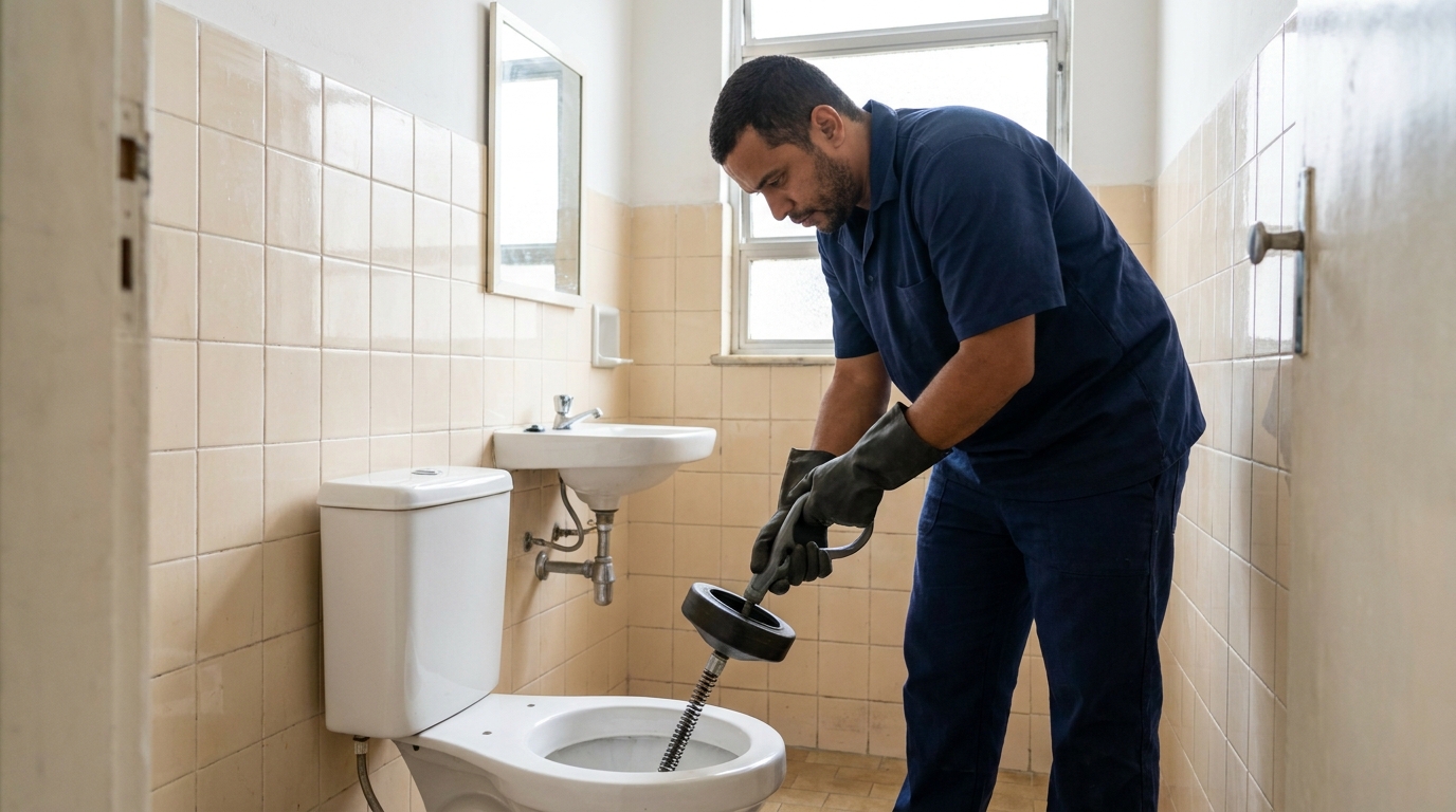 Desentupimento de vaso residencial em Porto Seguro‑BA